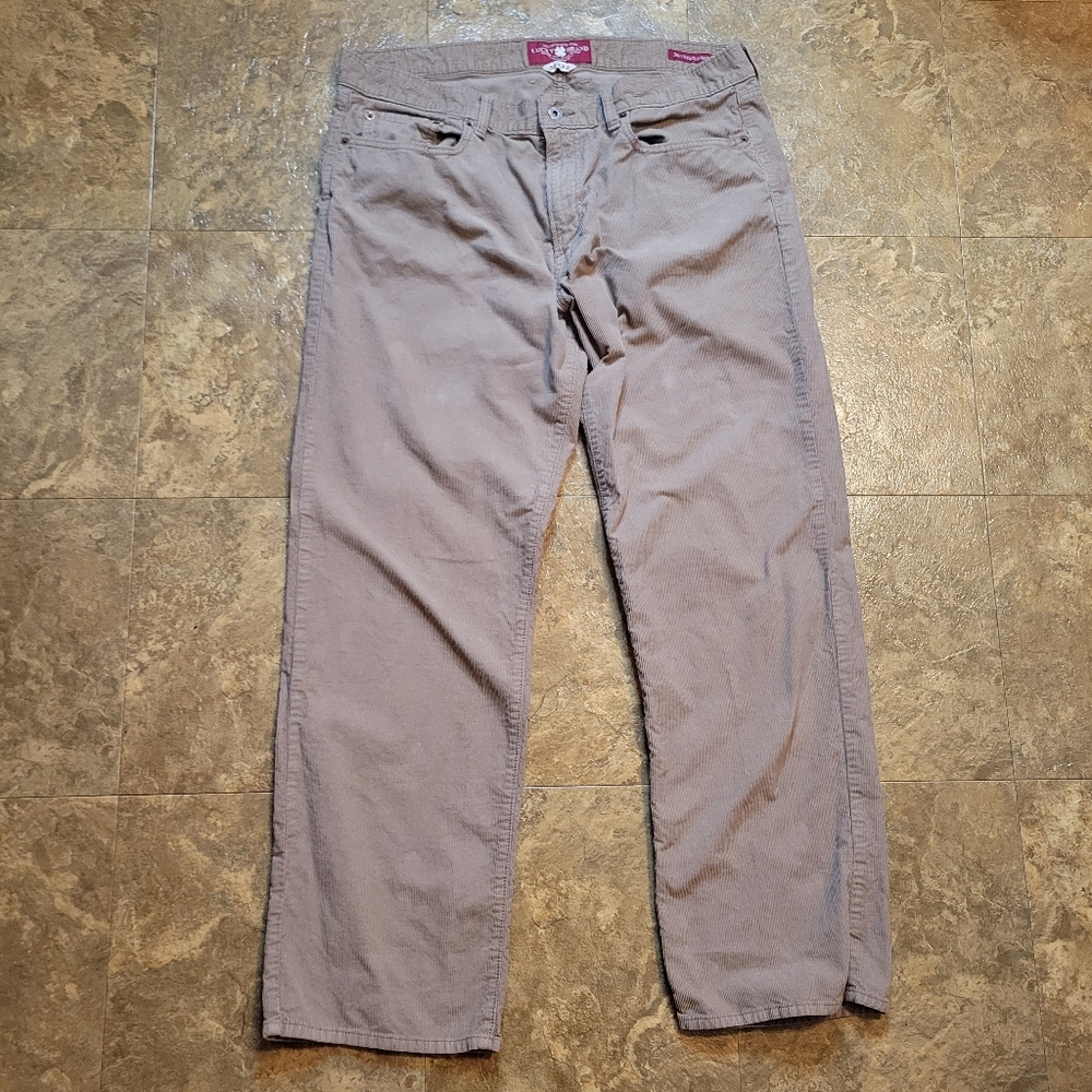 Lucky Brand 361 Vintage Straight Corduroy Pants Mens 38x32 *37x31* Beige Y2K